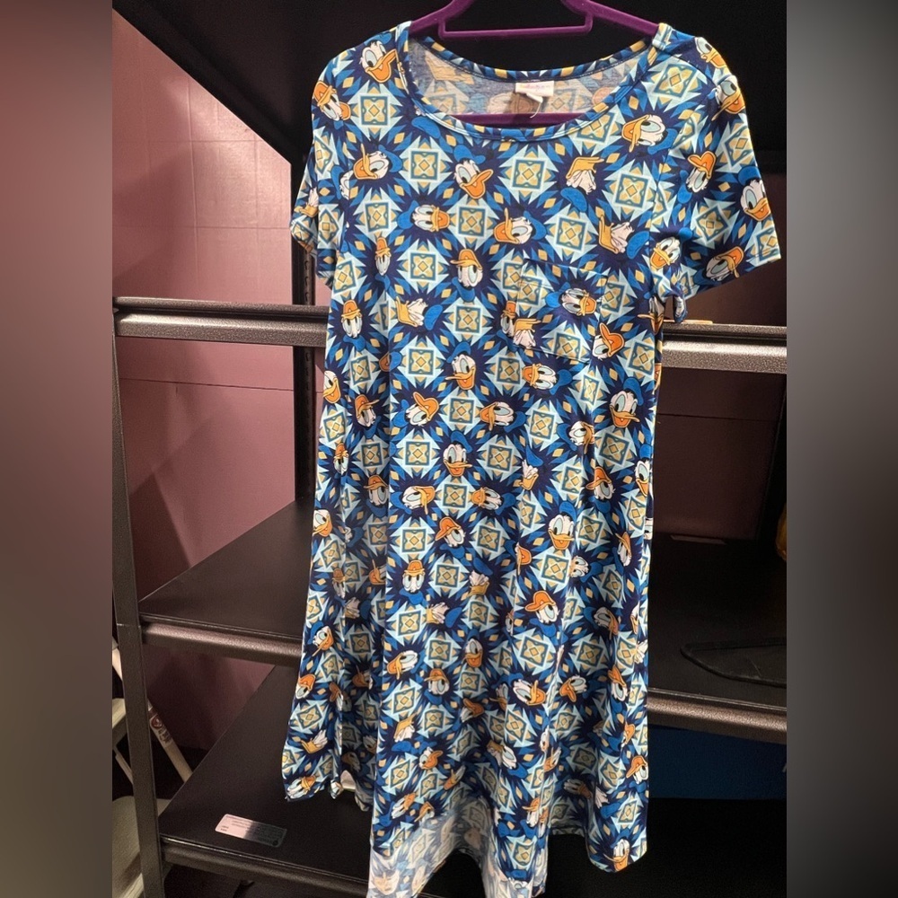 Lularoe Disney Donald Duck Carly Dress Sz XS